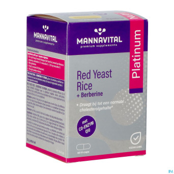 Mannavital red yeast rice+berberine plat.v-caps 60