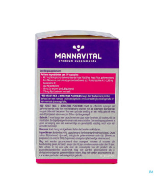 Mannavital red yeast rice+berberine plat.v-caps 60