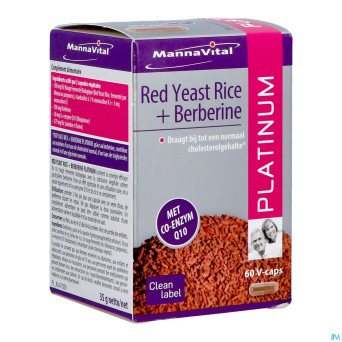 Mannavital red yeast rice+berberine plat.v-caps 60