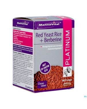 Mannavital red yeast rice+berberine plat.v-caps 60