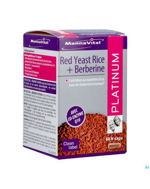 Mannavital red yeast rice+berberine plat.v-caps 60