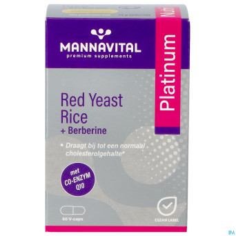 Mannavital red yeast rice+berberine plat.v-caps 60