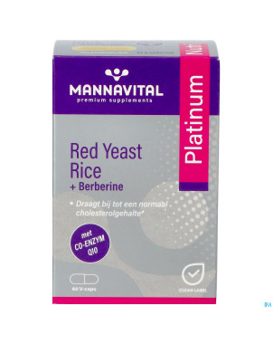 Mannavital red yeast rice+berberine plat.v-caps 60