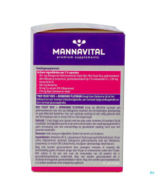 Mannavital red yeast rice+berberine plat.v-caps 60