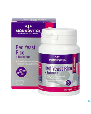 Mannavital red yeast rice+berberine plat.v-caps 60