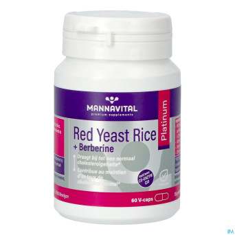 Mannavital red yeast rice+berberine plat.v-caps 60