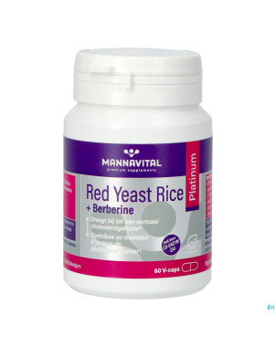 Mannavital red yeast rice+berberine plat.v-caps 60