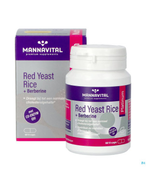 Mannavital red yeast rice+berberine plat.v-caps 60