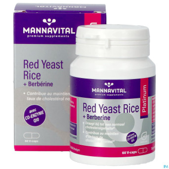 Mannavital red yeast rice+berberine plat.v-caps 60