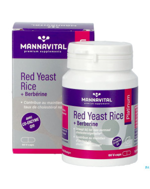 Mannavital red yeast rice+berberine plat.v-caps 60