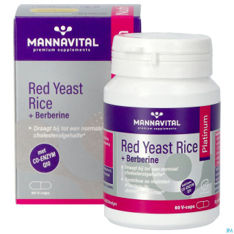 Mannavital red yeast rice+berberine plat.v-caps 60