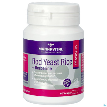 Mannavital red yeast rice+berberine plat.v-caps 60