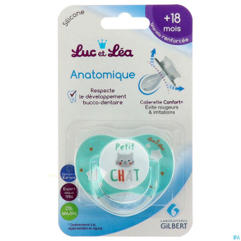 Luc&lea sucette ana 18m+ petit chat anneau