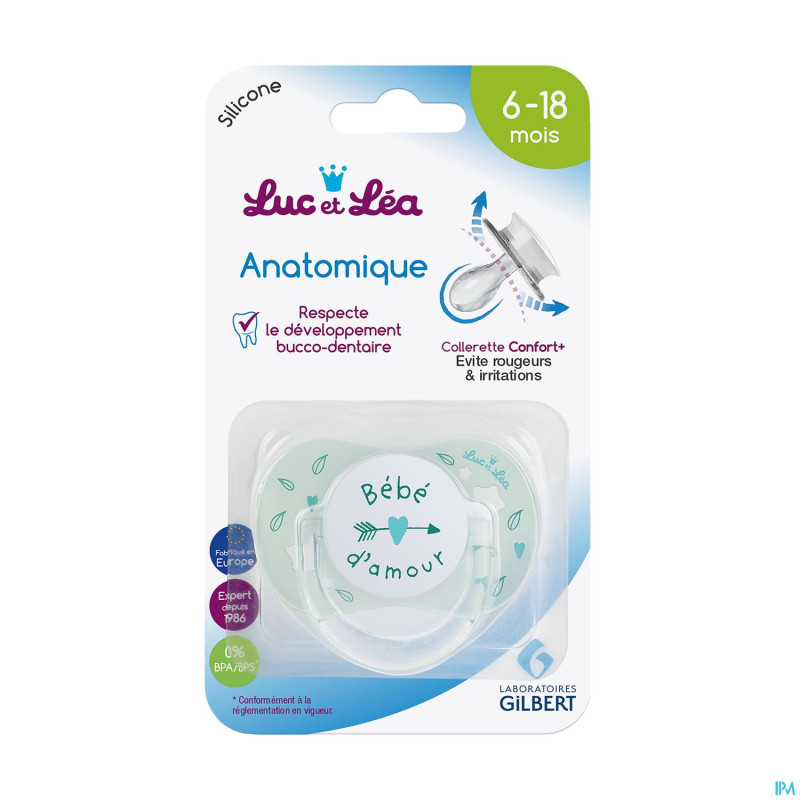 Luc&lea sucette ana 6-18m bebe amour anneau