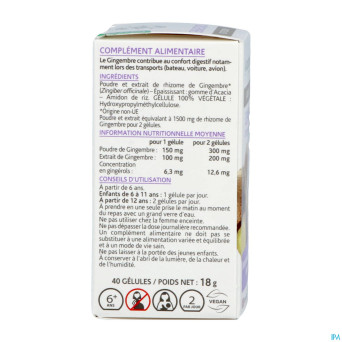Arkogelules gingembre    caps 40 nf