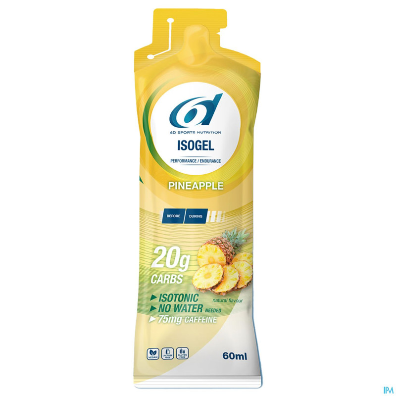 6d sixd isogel + caffeine pineapple    6x60ml