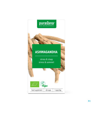 Purasana vegan ashwagandha 400mg bio  v-caps 60 nf