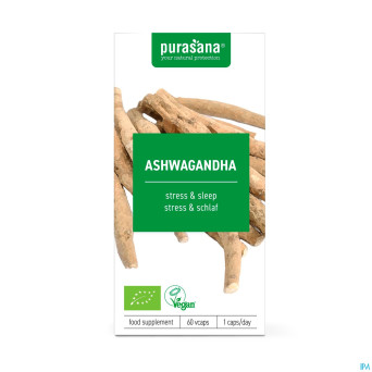 Purasana vegan ashwagandha 400mg bio  v-caps 60 nf