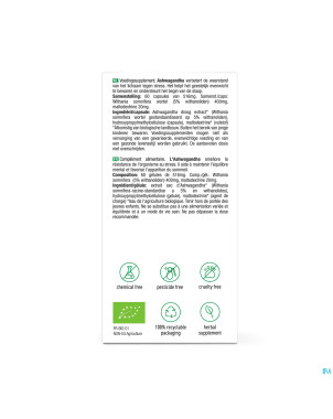 Purasana vegan ashwagandha 400mg bio  v-caps 60 nf