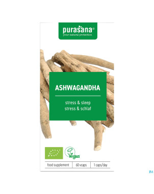 Purasana vegan ashwagandha 400mg bio  v-caps 60 nf