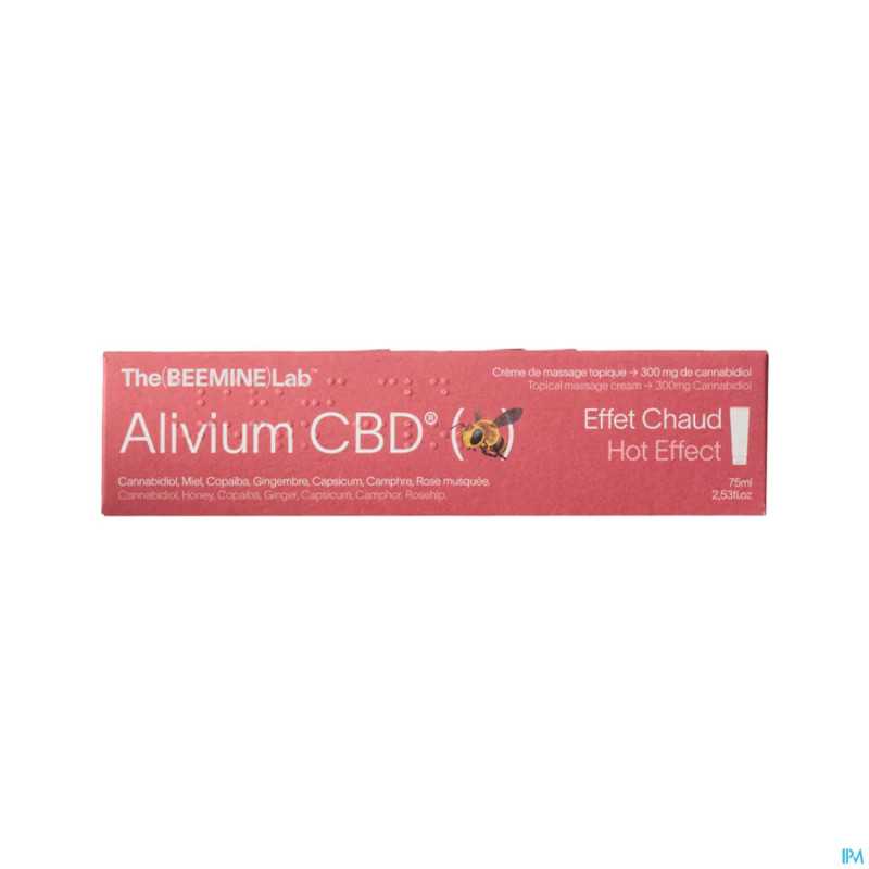 Beemine lab alivium cbd creme massage chaud   75ml