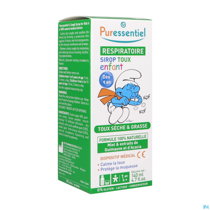 Puressentiel respiratoire sirop enfant toux  140ml