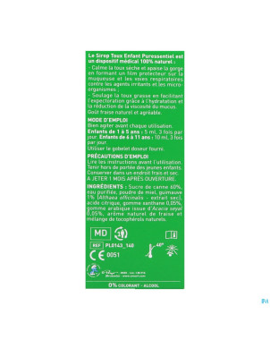 Puressentiel respiratoire sirop enfant toux  140ml