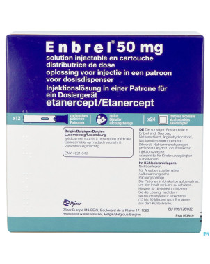 Enbrel 50mg sol inj cartouche pour disp.de dose 12