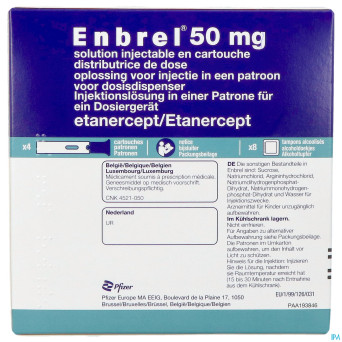 Enbrel 50mg sol inj cartouche pour disp.de dose  4