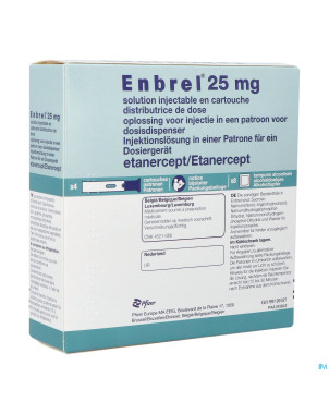 Enbrel 25mg sol inj cartouche pour disp.de dose  4