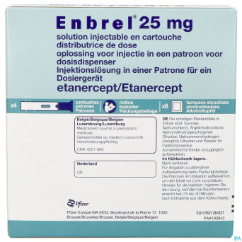Enbrel 25mg sol inj cartouche pour disp.de dose  4