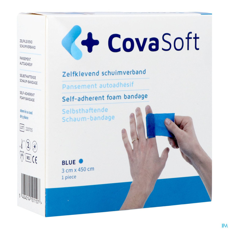 Covasoft bandage bleu 3cmx4,5m    covarmed