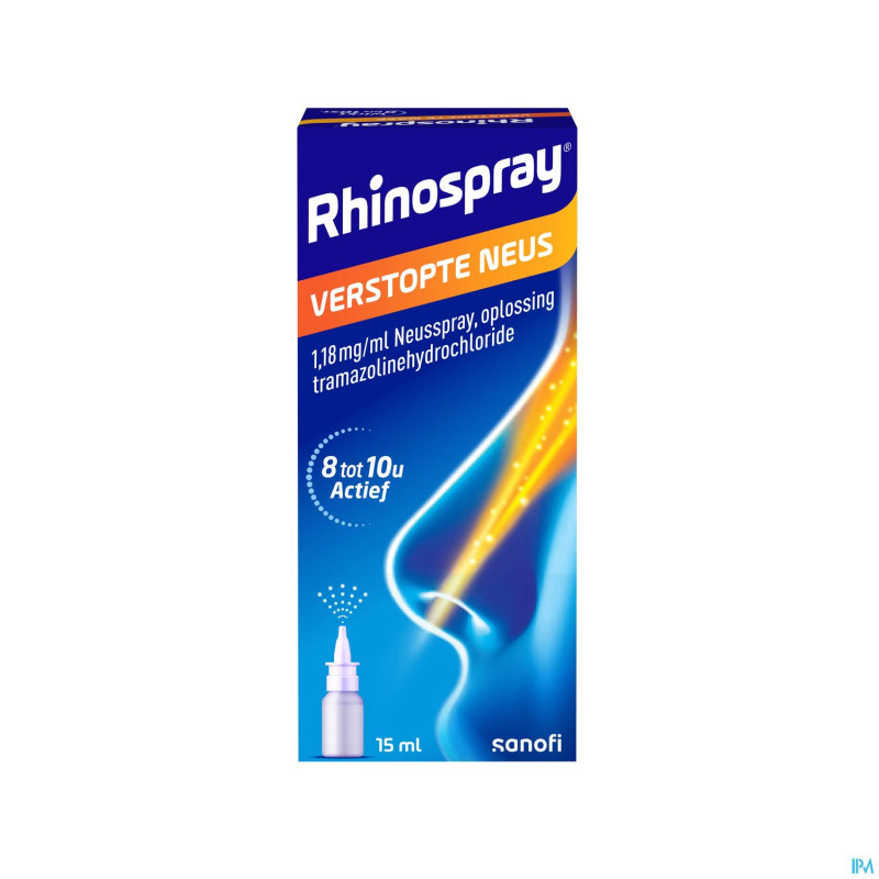 Rhinospray nez bouche 1,18mg/ml spr nasal sol 15ml