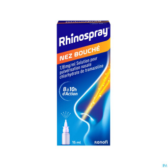 Rhinospray nez bouche 1,18mg/ml spr nasal sol 15ml