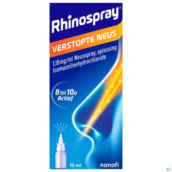 Rhinospray nez bouche 1,18mg/ml spr nasal sol 15ml