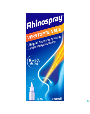 Rhinospray nez bouche 1,18mg/ml spr nasal sol 15ml
