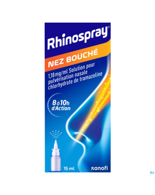 Rhinospray nez bouche 1,18mg/ml spr nasal sol 15ml