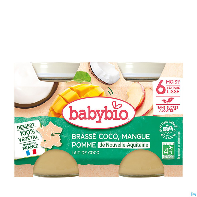Babybio petit pot coco mangue ananas    6m 2x130g