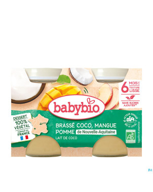 Babybio petit pot coco mangue ananas    6m 2x130g
