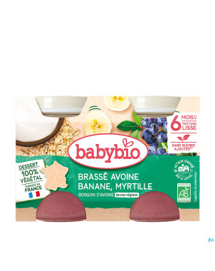 Babybio petit pot avoine banane myrtille 6m 2x130g