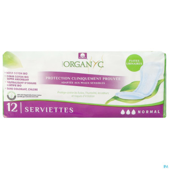 Organyc fuites urinaires serviettes normal    12