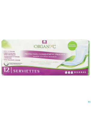 Organyc fuites urinaires serviettes normal    12