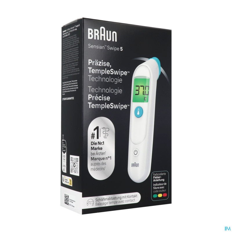 Braun thermometre templeswipe bst200we