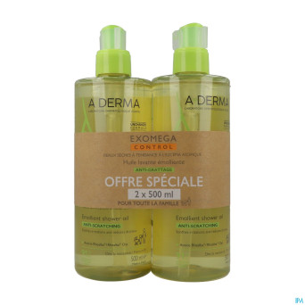 Aderma exomega control huile   2x500ml promo -50%