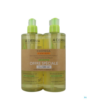 Aderma exomega control huile   2x500ml promo -50%