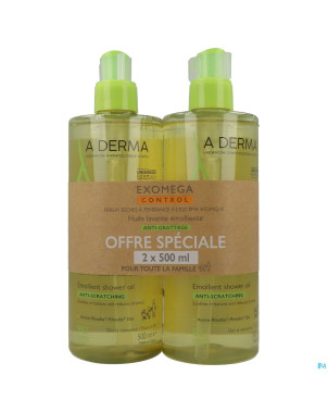 Aderma exomega control huile   2x500ml promo -50%