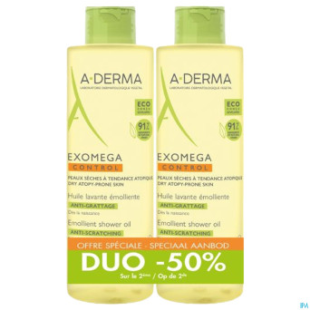 Aderma exomega control huile   2x500ml promo -50%