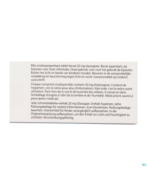 Olanzapine ab 20mg comp orodisp.  98
