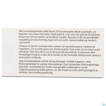 Olanzapine ab 20mg comp orodisp.  98