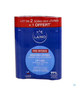 Laino lot 3 soin levres cire abeille    4g